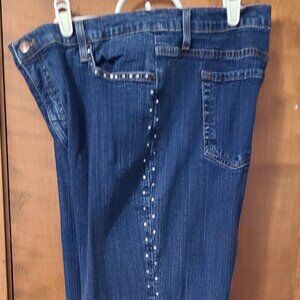 NYDJ Denim Jeans w/Rhinestones, Size 16